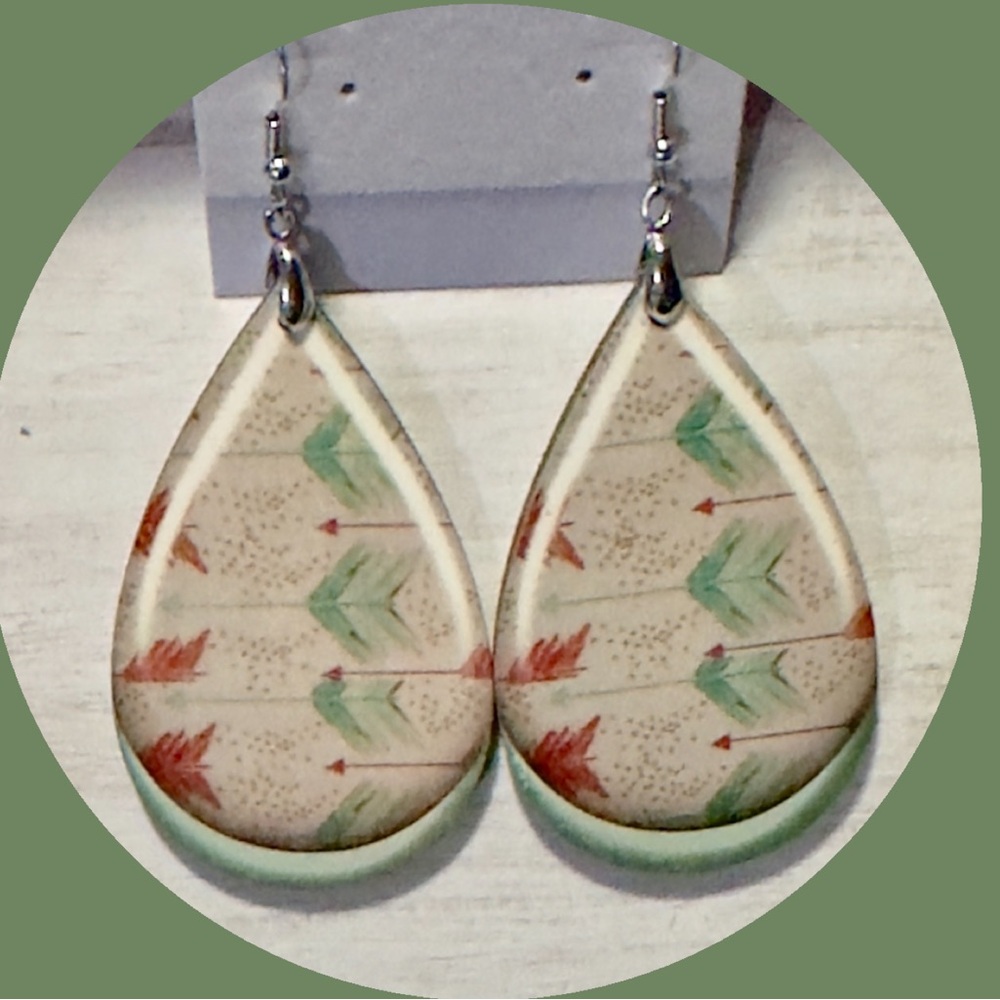 Hand Crafted Teardrop Earrings with Arrow Design